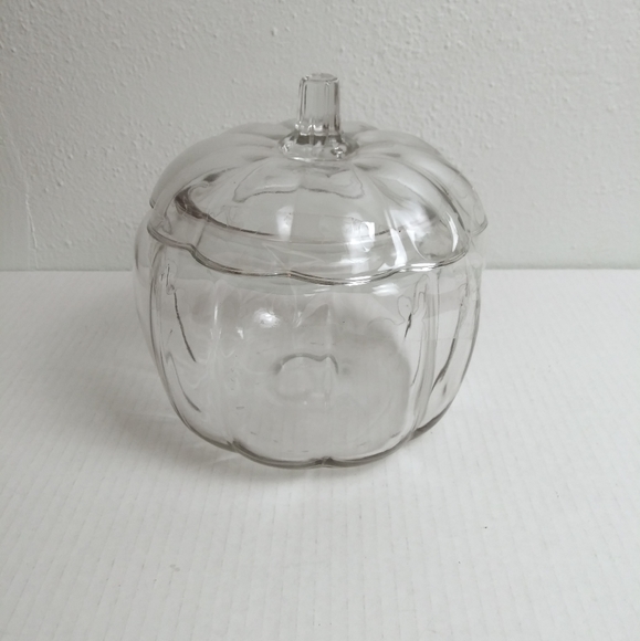 Anchor Glass Pumpkin Candy Jar Clear Glass Holiday Party - Picture 2 of 11